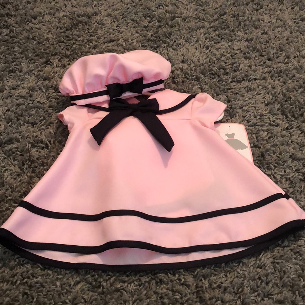 Girls adorable 12m pink 3 piece Sailor outfit
